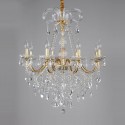 8 Light One Tier Gold Candle Style Crystal Chandelier