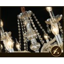 21 (3+6+12) Light Three Tiers Gold Candle Style Crystal Chandelier