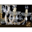 6 Light One Tier Gold Candle Style Crystal Chandelier