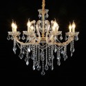 8 Light One Tier Gold Candle Style Crystal Chandelier