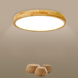 Modern Contemporary Round Wood Flush Mount Ceiling Light