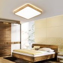 Square Modern Contemporary Wood Flush Mount Ceiling Light