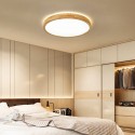 Round Modern Contemporary Wood Flush Mount Ceiling Light