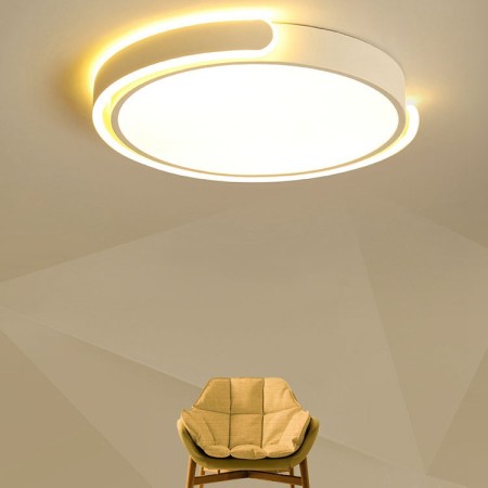 Modern Contemporary Round Stainless Steel Flush Mount Ceiling Light