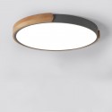 Round Modern Contemporary Multi Colours Macaron Wood Flush Mount Ceiling Light