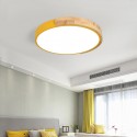 Round Modern Contemporary Multi Colours Macaron Wood Flush Mount Ceiling Light