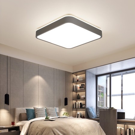 Modern Contemporary Square Stainless Steel Flush Mount Ceiling Light