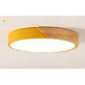 Modern Contemporary Round Wood Flush Mount Ceiling Light