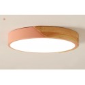 Modern Contemporary Round Wood Flush Mount Ceiling Light