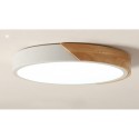 Modern Contemporary Round Wood Flush Mount Ceiling Light