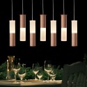 Modern/ Contemporary 7 Light Wooden Pendant Light