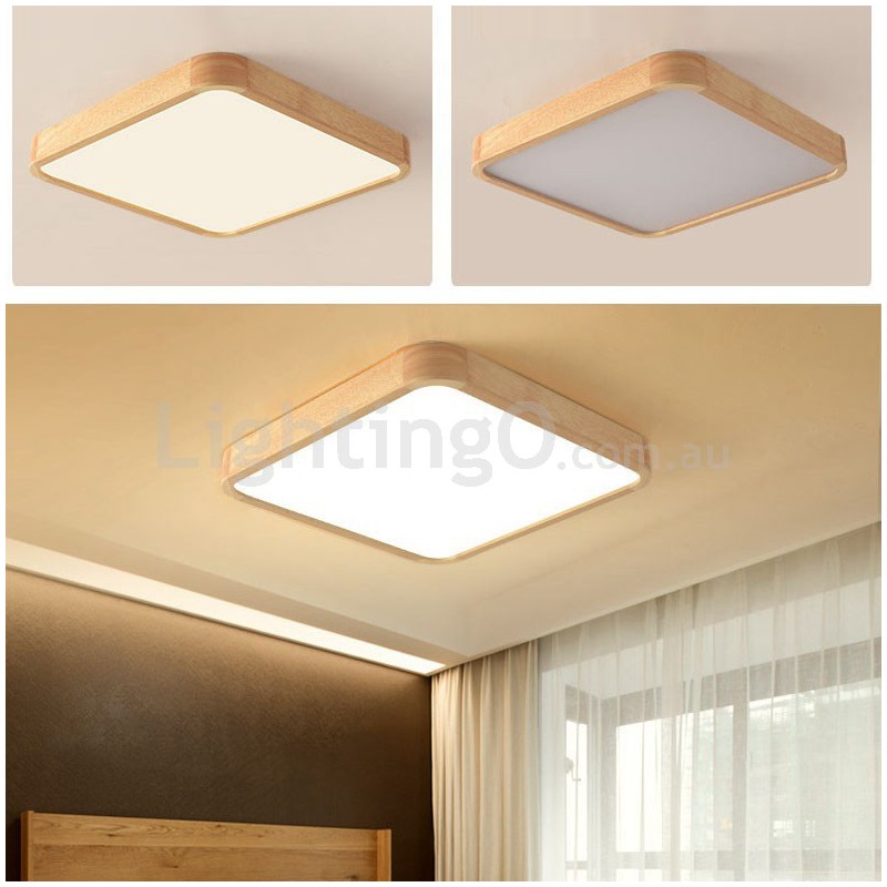 Square wood discount light fixture