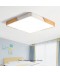 Modern Contemporary Square Wood Flush Mount Ceiling Light