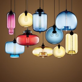 Modern/ Contemporary Multi Colors 1 Light Glass Pendant Light