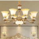 8 Light Retro Traditional Luxury Zinc Alloy Chandelier with Glass Shade