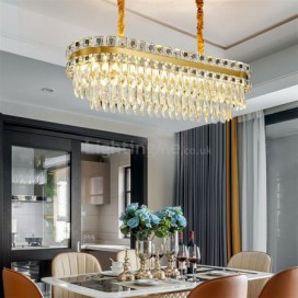 Nordic Modern Pendant Light Oval Glass Chandelier Living Room Hotel