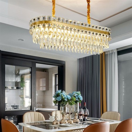 Nordic Modern Pendant Light Oval Glass Chandelier Living Room Hotel