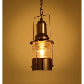 Retro / Vintage 1 Light Lantern Copper Pendant Light