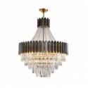 Nordic Stainless Steel Pendant Light Circular Glass Chandelier Bedroom Living Room