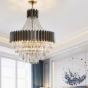 Nordic Stainless Steel Pendant Light Circular Glass Chandelier Bedroom Living Room