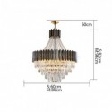 Nordic Stainless Steel Pendant Light Circular Glass Chandelier Bedroom Living Room