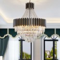 Nordic Stainless Steel Pendant Light Circular Glass Chandelier Bedroom Living Room