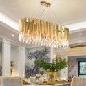 Golden Modern Glass Pendant Light Oval Shaped Ceiling Light Living Room Kitchen Island