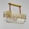 Golden Modern Glass Pendant Light Oval Shaped Ceiling Light Living Room Kitchen Island