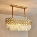 Golden Modern Glass Pendant Light Oval Shaped Ceiling Light Living Room Kitchen Island