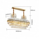 Modern Luxury Glass Pendant Lamp Oval Shaped Stainless Steel Chandelier Bedroom Living Room