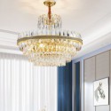 Modern Luxury Glass Pendant Lamp Circular Shaped Stainless Steel Chandelier Bedroom Living Room