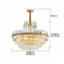 Modern Luxury Glass Pendant Lamp Circular Shaped Stainless Steel Chandelier Bedroom Living Room