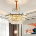 Modern Luxury Glass Pendant Lamp Circular Shaped Stainless Steel Chandelier Bedroom Living Room