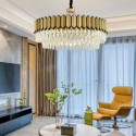 Modern Glass Pendant Light Stainless Steel Circular Chandelier Study Living Room