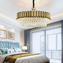 Modern Glass Pendant Light Stainless Steel Circular Chandelier Study Living Room