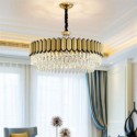 Modern Glass Pendant Light Stainless Steel Circular Chandelier Study Living Room