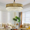 Modern Glass Pendant Light Stainless Steel Circular Chandelier Study Living Room
