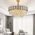 Circular Modern Glass Pendant Light Stainless Steel Ceiling Light Study Living Room