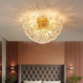 Semi Circle Glass Flush Mount Modern Decorative Flower Shaped Ceiling Light Bedroom Living Room