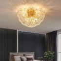 Semi Circle Glass Flush Mount Modern Decorative Flower Shaped Ceiling Light Bedroom Living Room