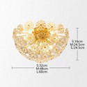 Semi Circle Glass Flush Mount Modern Decorative Flower Shaped Ceiling Light Bedroom Living Room