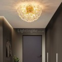 Semi Circle Glass Flush Mount Modern Decorative Flower Shaped Ceiling Light Bedroom Living Room