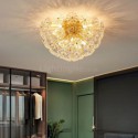 Semi Circle Glass Flush Mount Modern Decorative Flower Shaped Ceiling Light Bedroom Living Room