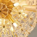 Semi Circle Glass Flush Mount Modern Decorative Flower Shaped Ceiling Light Bedroom Living Room