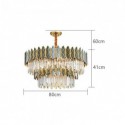 Nordic Style Glass Pendant Light Double Layer Circular Glass Chandelier Living Room Study