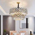 Unique Double Layer Pendant Light Modern Round Glass Chandelier Living Room Study