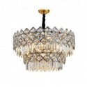 Unique Double Layer Pendant Light Modern Round Glass Chandelier Living Room Study