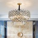 Unique Double Layer Pendant Light Modern Round Glass Chandelier Living Room Study