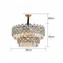 Unique Double Layer Pendant Light Modern Round Glass Chandelier Living Room Study