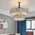 Unique Double Layer Pendant Light Modern Round Glass Chandelier Living Room Study